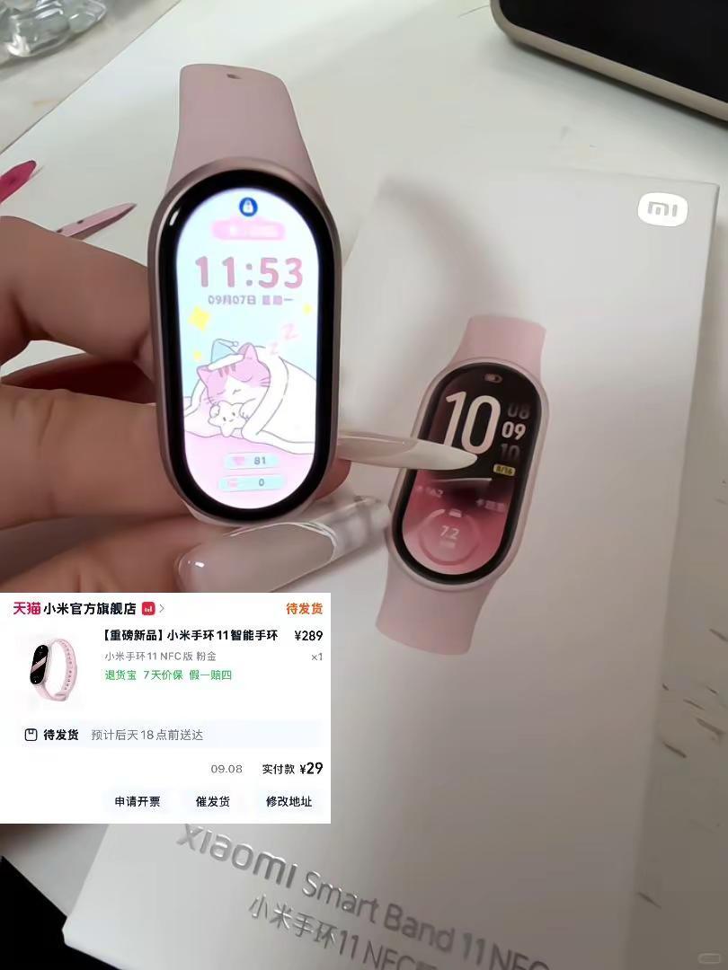 小米手环粉金 小米 小米11  雷军