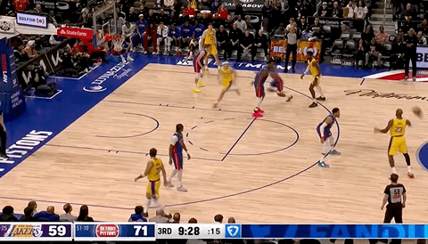 湖人追到只差10分！ 詹姆斯送出第7次助攻湖人vs活塞