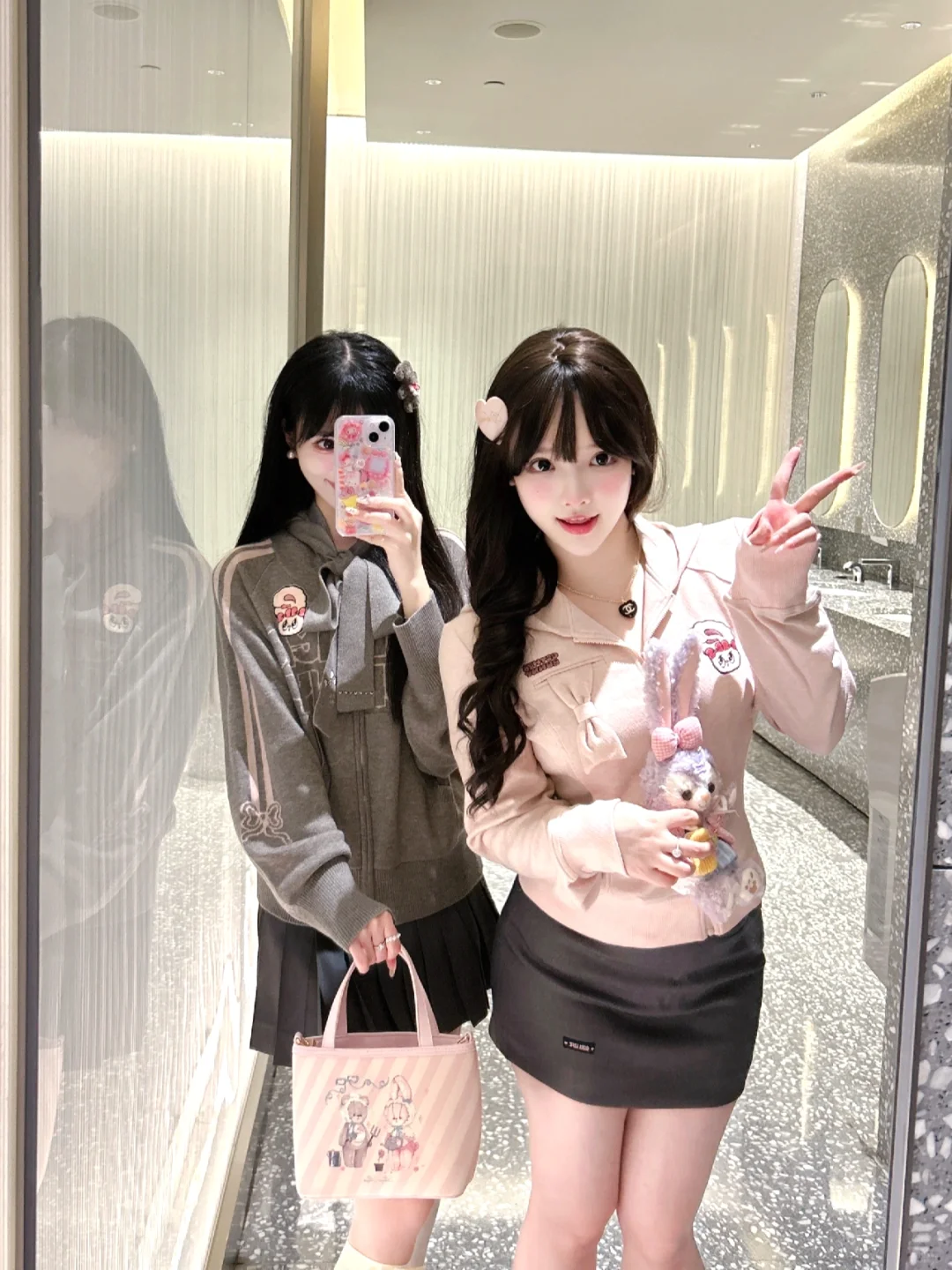 韩系姐妹穿搭💕丨谁能看得粗来我们差30斤😆