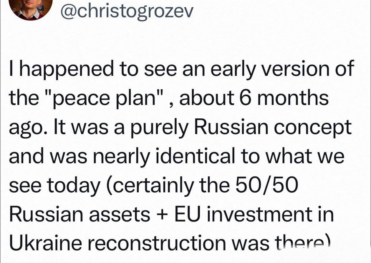 一个叫做克里斯托格罗泽夫欧洲记者发文称：我碰巧看到了“和平计划”的早期版本，大约