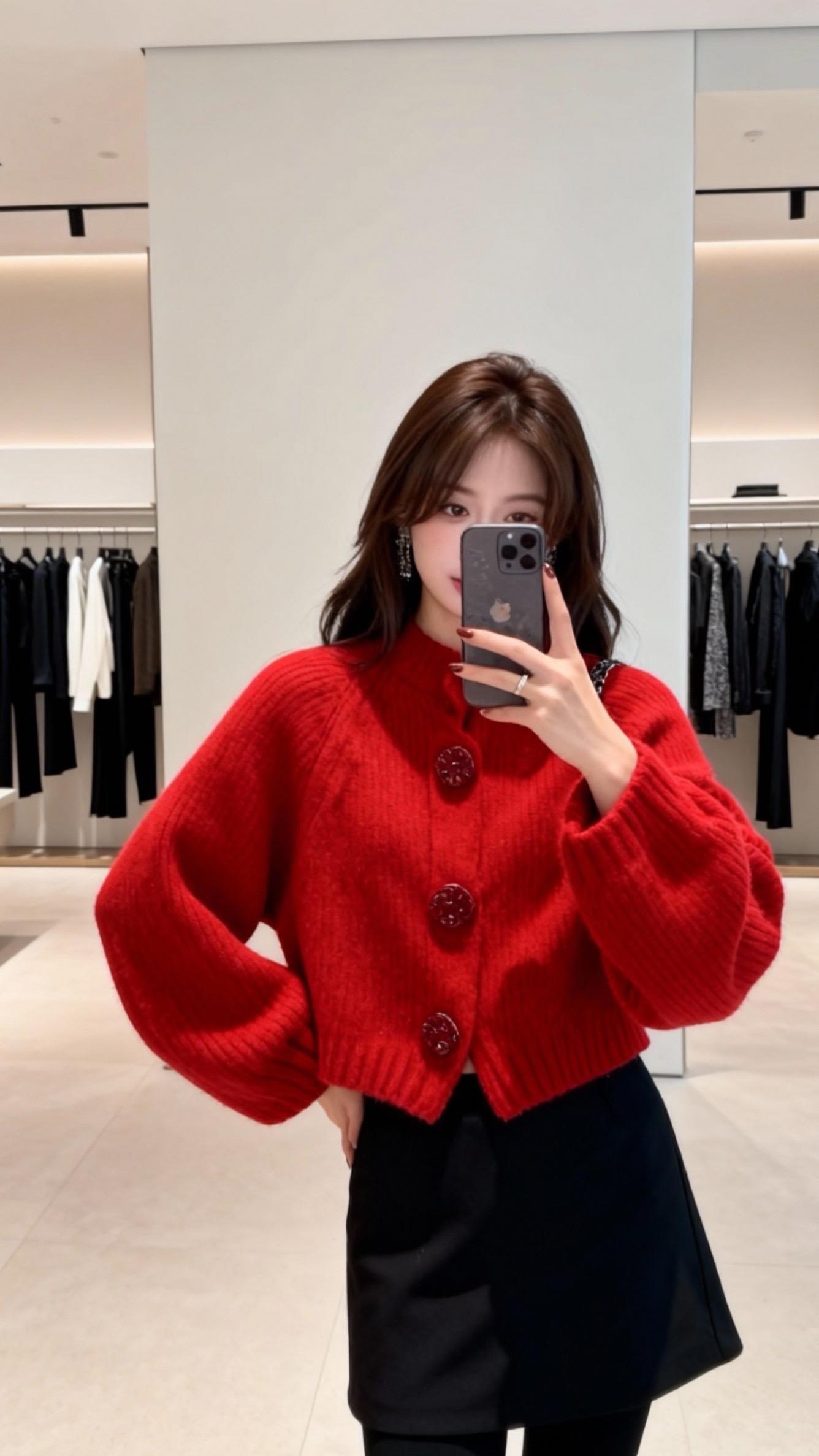 韩系穿搭气质穿搭红色系新年穿搭显瘦显高显气质