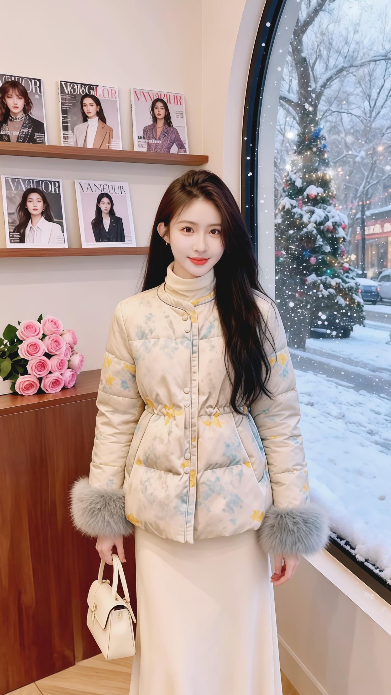 穿搭 时尚 新中式 棉服 轻奢女装