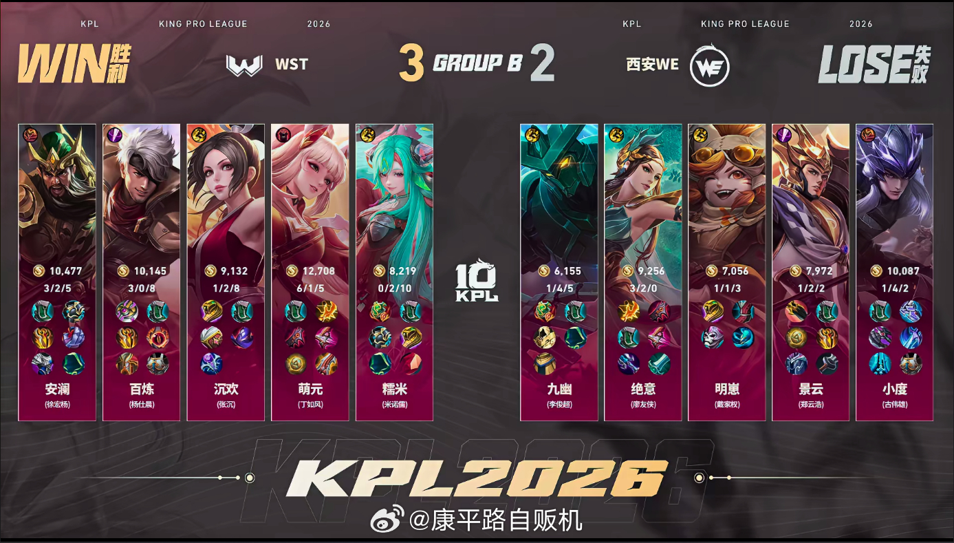 WST拒绝让二追三WST战胜WEWE别做梦上演翻盘剧本，WST全程牢牢把控节奏稳
