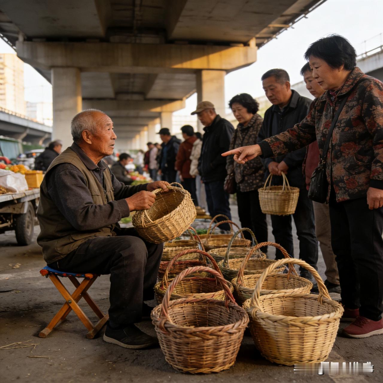 🔥 沈阳立交桥下藏着老手艺！编筐大爷一摆，全城人排队抢！
 
谁能想到，在沈阳