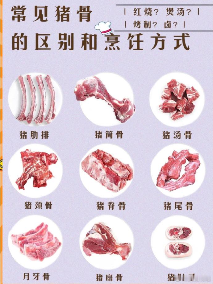 美食超话常见猪骨的区别和做法 
