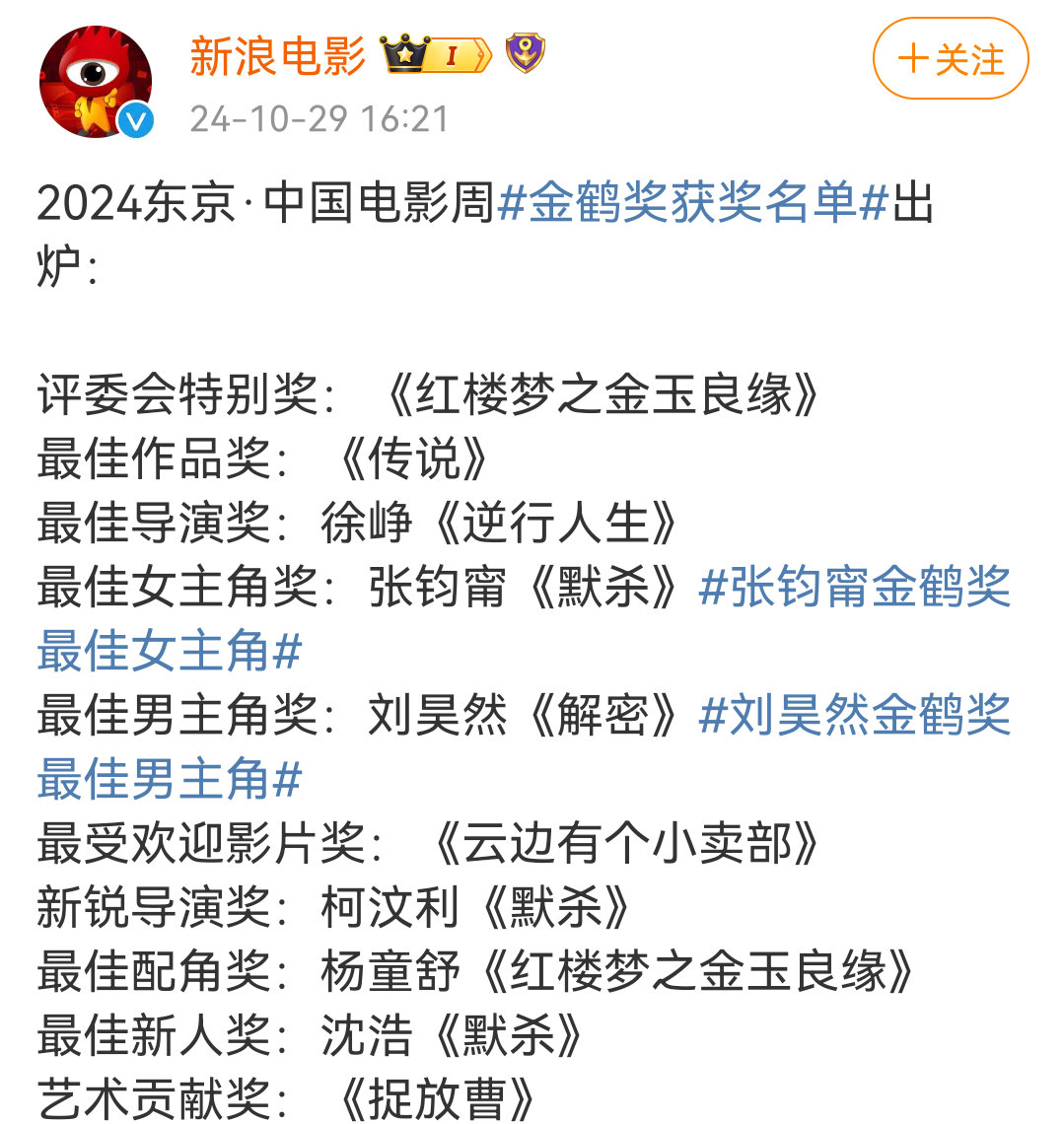 这个金鹤奖居然没有异人之下，有黑幕，是不是被金玉良缘顶了名额[怒] ​​​