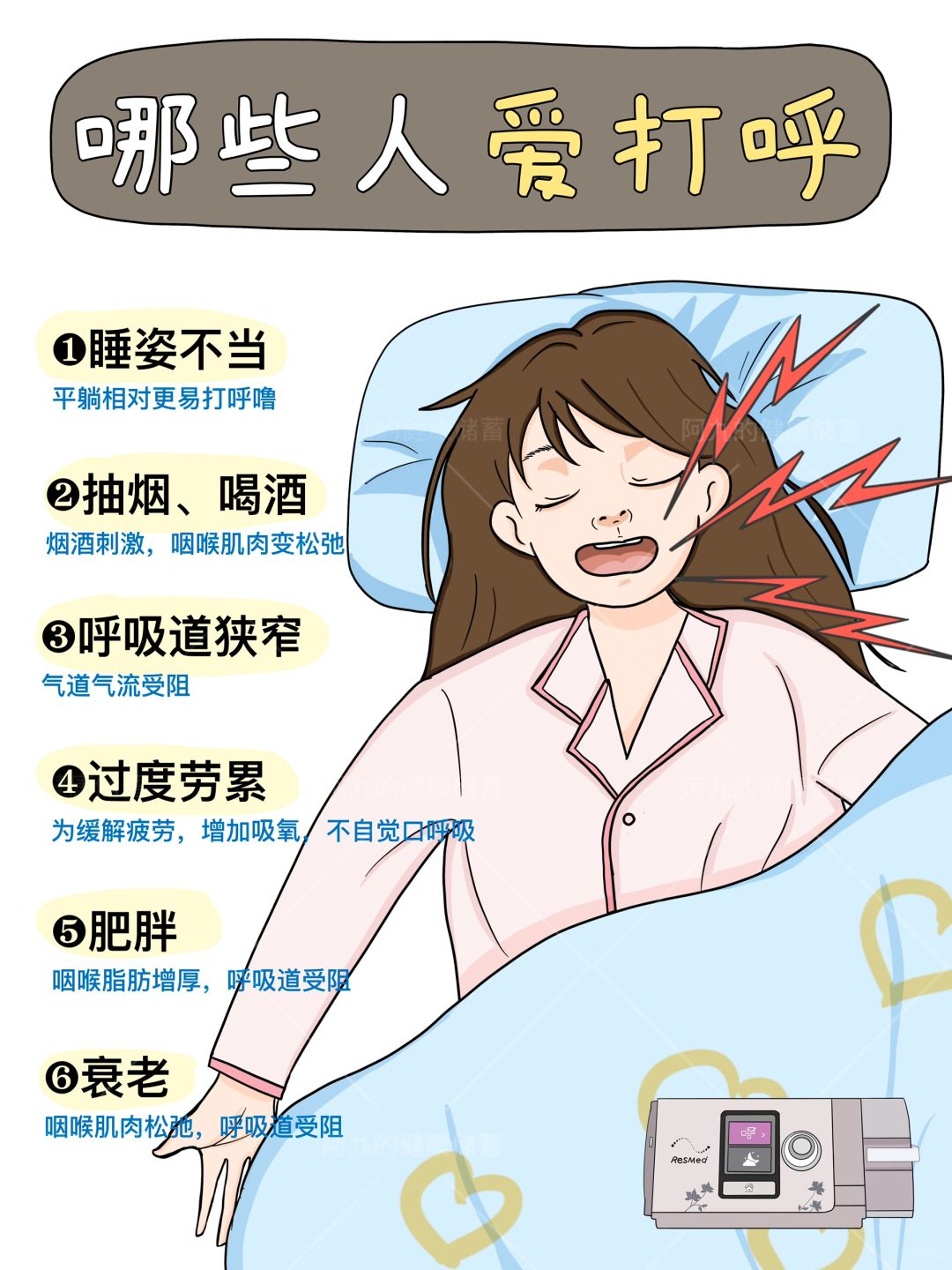 为什么有些人总打呼噜⁉️附5种止鼾方法