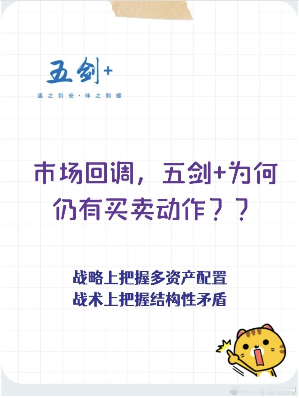 市场回调，五剑+为何仍有买卖动作？四季度以来，A股市场主基调是调整。有朋友注意到