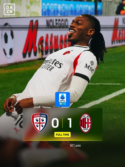 【卡利亚里0比1AC米兰 】这是“不漂亮”的胜利，但这是现阶段米兰必须学会的实惠