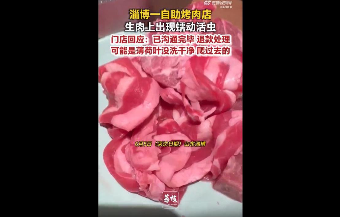 2026年6月6日，山东淄博自助烤肉店生肉爬活虫的视频在网络上刷屏，引发了广泛讨
