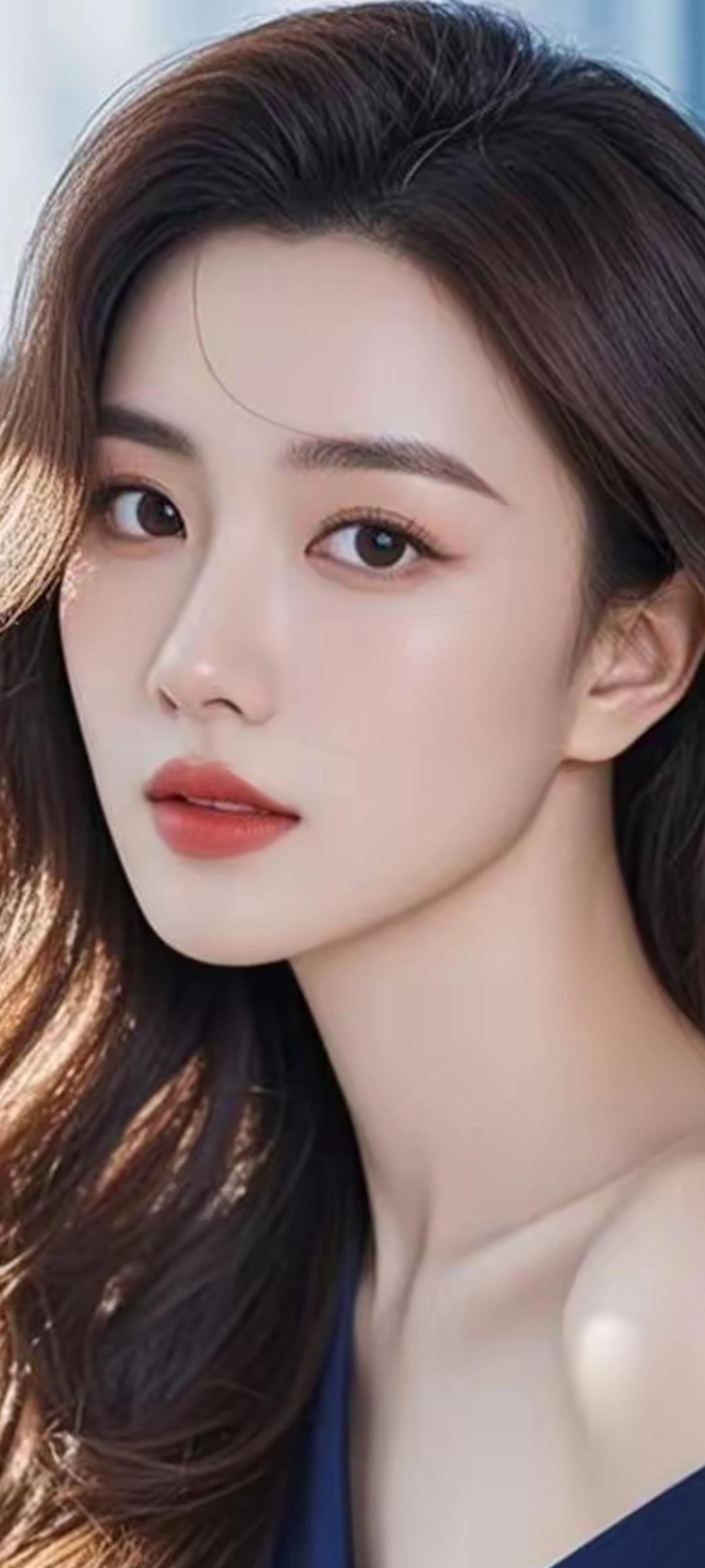 温柔似水的少女，阳光下的迷人侧颜