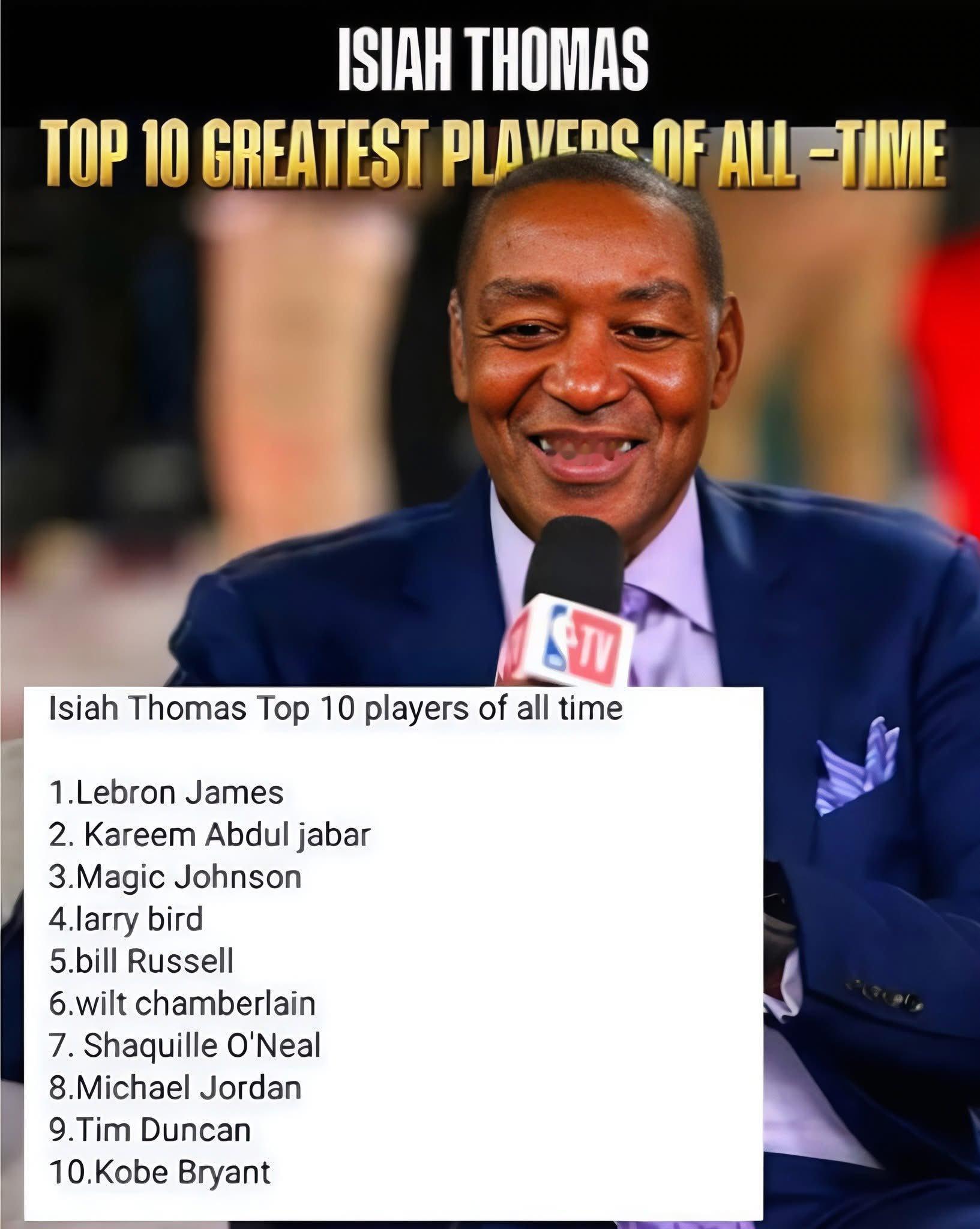 来看看微笑刺客的史上前十球星，乔丹竟然才第八。 ​​​