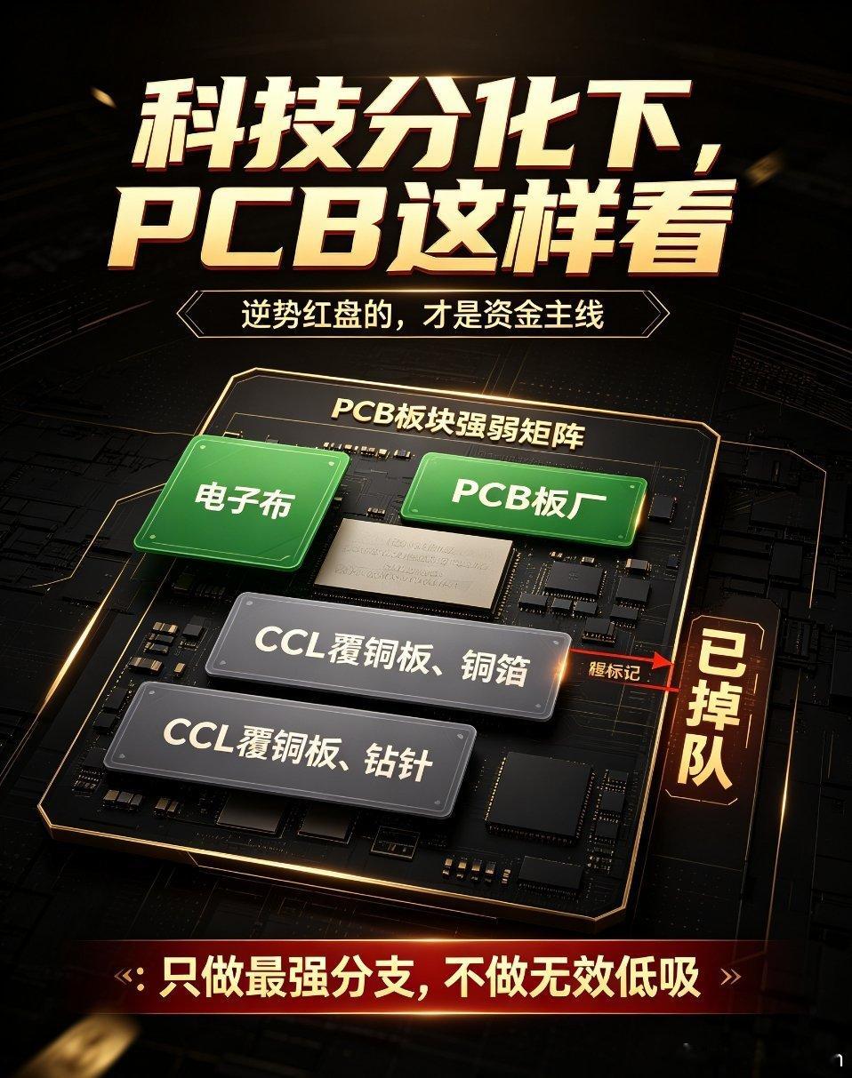 A股指数全线翻红科技极致分化！PCB赛道强弱彻底洗牌，主线只剩两条当下科技市场最
