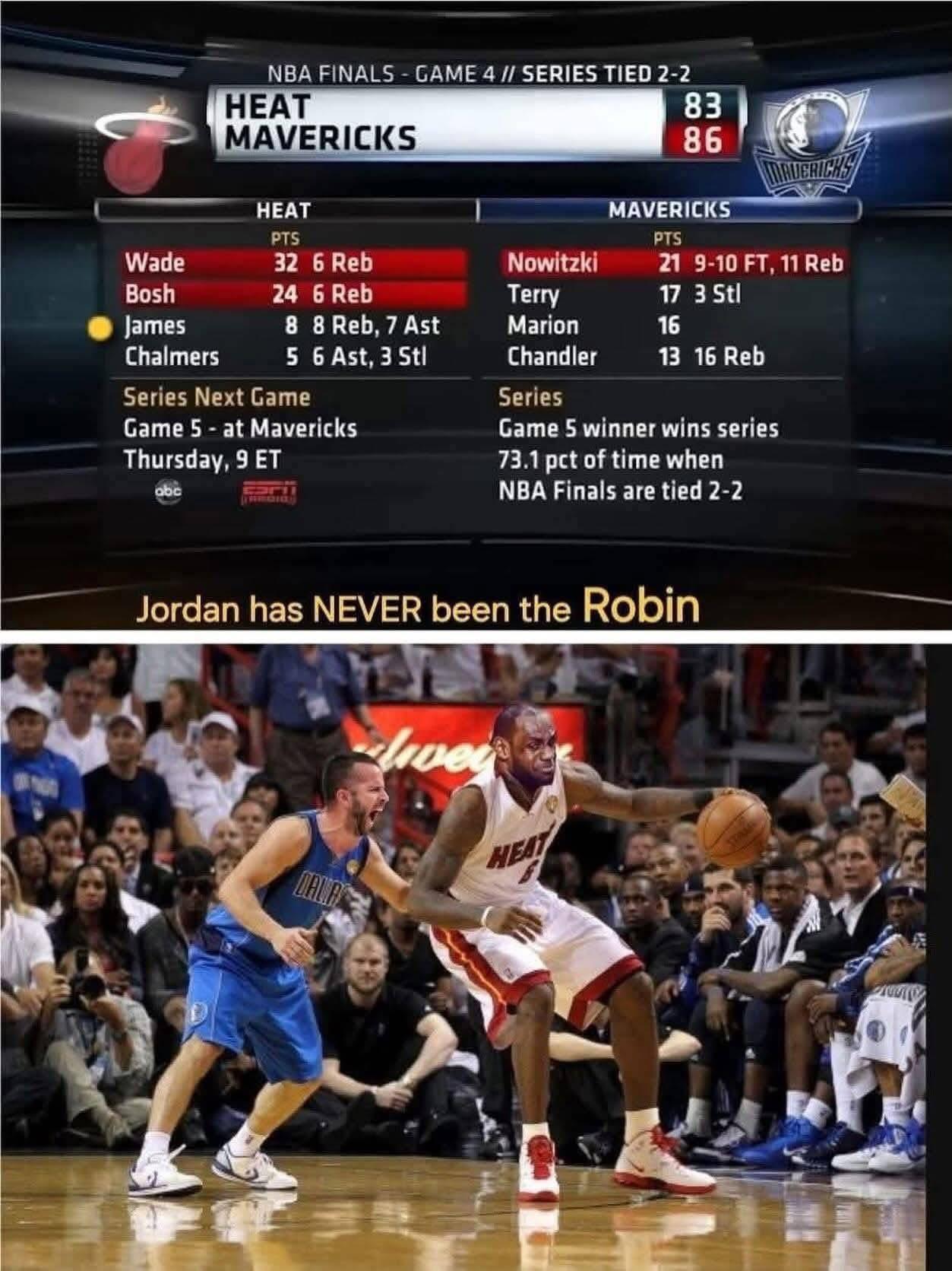 波多黎各的一座山，是乐邦永远挥之不去的痛！
2011年总决赛
韦德 = 蝙蝠侠