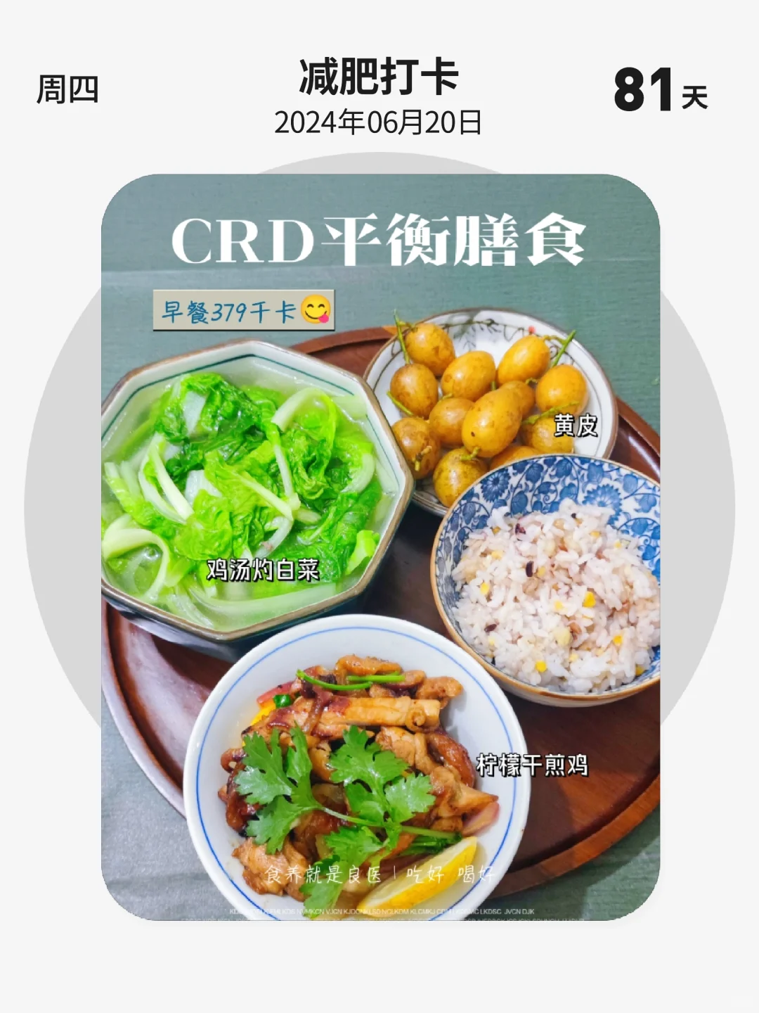 减肥打卡 | 第 81 天，CRD平衡膳食