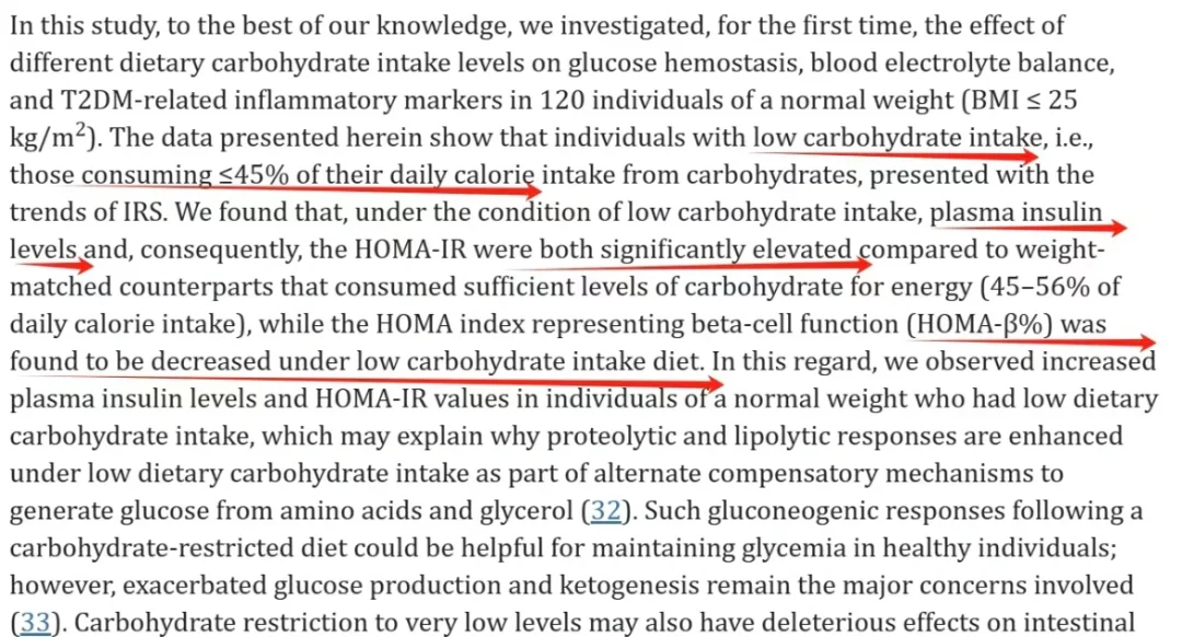 长期低碳饮食导致胰岛素抵抗