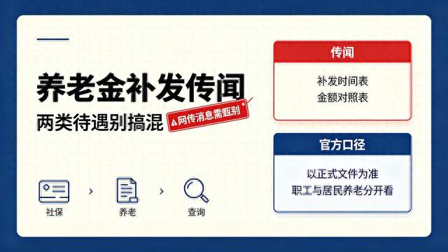 养老金补发传闻，两类待遇别搞混