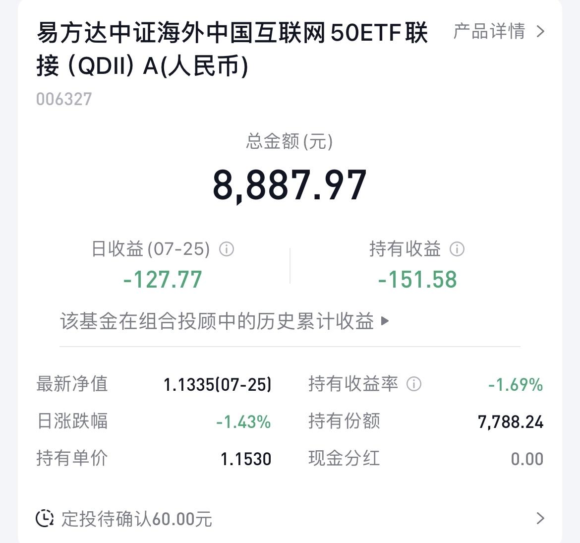 想回本？是不可能的！我现在都怀疑这个基金是不是在故意跟我过不去了！

中概互联从