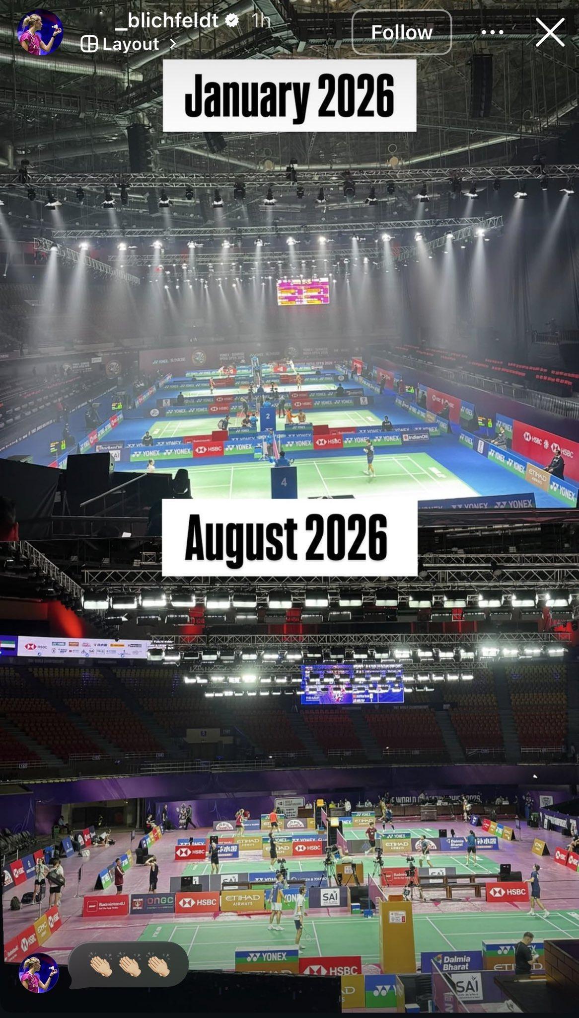 2026年羽毛球世锦赛 米娅在社媒称赞了2026年新德里世锦赛的筹备工作她此前曾