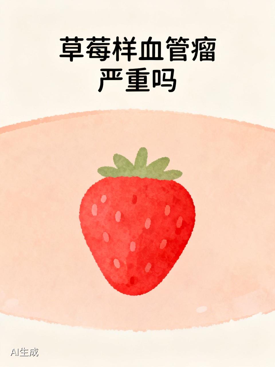 被诊断出草莓样血管瘤，一般不严重。它是婴幼儿毛细血管瘤常见类型，多数能自行消退。