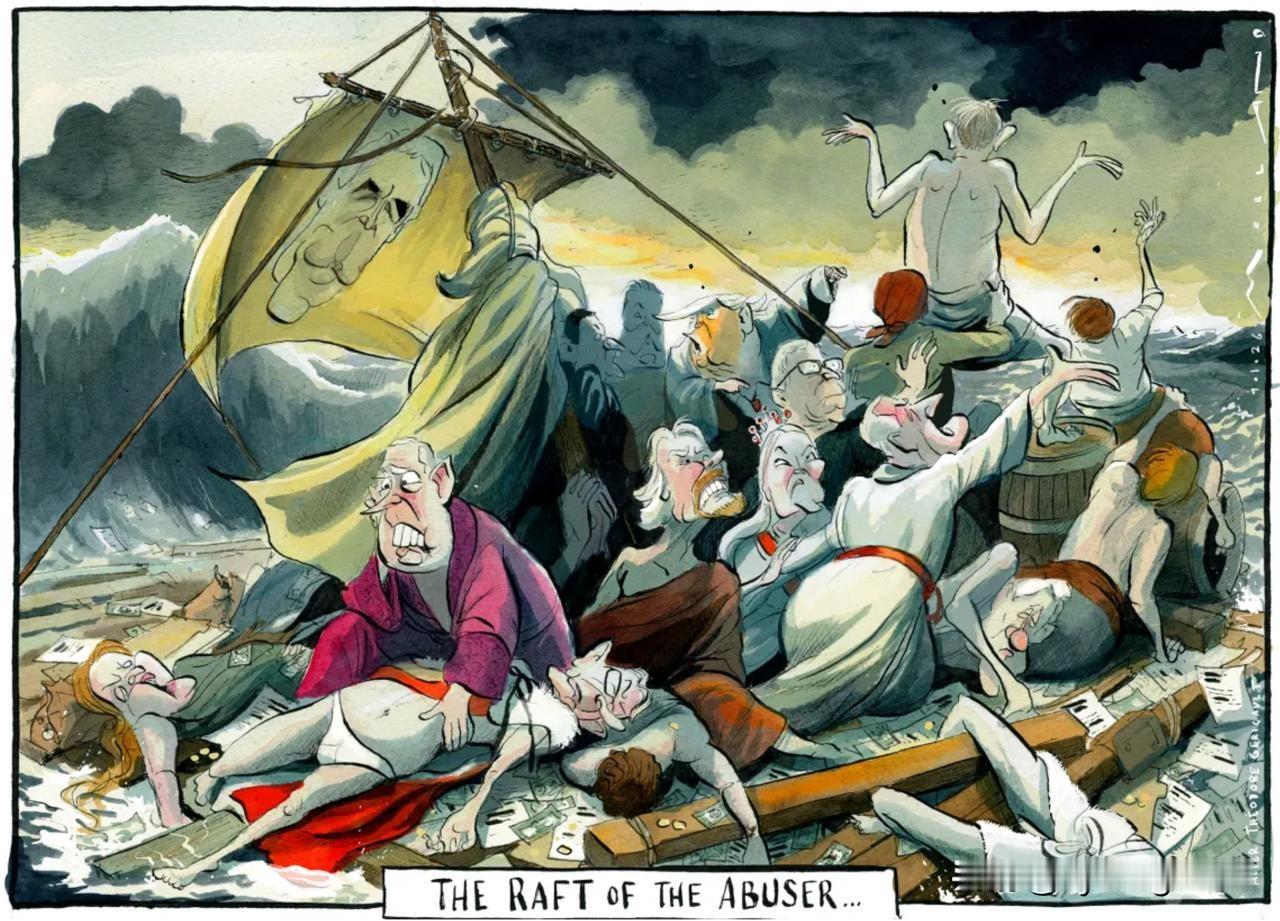 《施暴者的木筏》

《泰晤士报》重现了著名画作《美杜莎之筏》的场景，描绘了船难幸