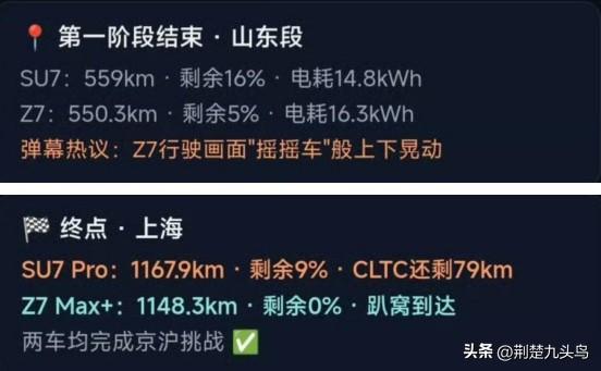 本来真不想再关注懂车帝这次尚界Z7和小米su7京沪续航测试的，因为广大车主的实际