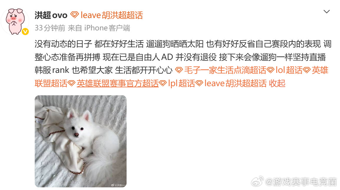 Leave自己官宣：已是自由人并没有退役！可惜了这个AD，感觉这几年都没有表现出