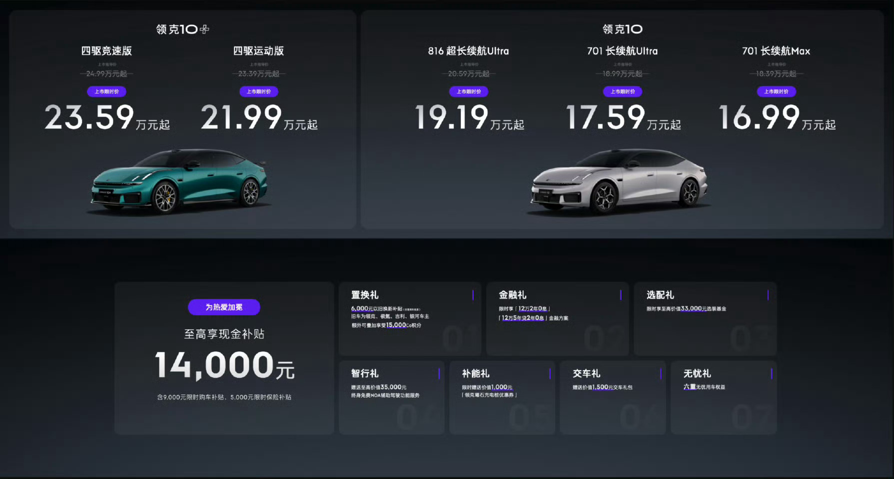 价格很给力的纯电运动轿车来了🏎️领克10上市限时价16.99万-19.19万元