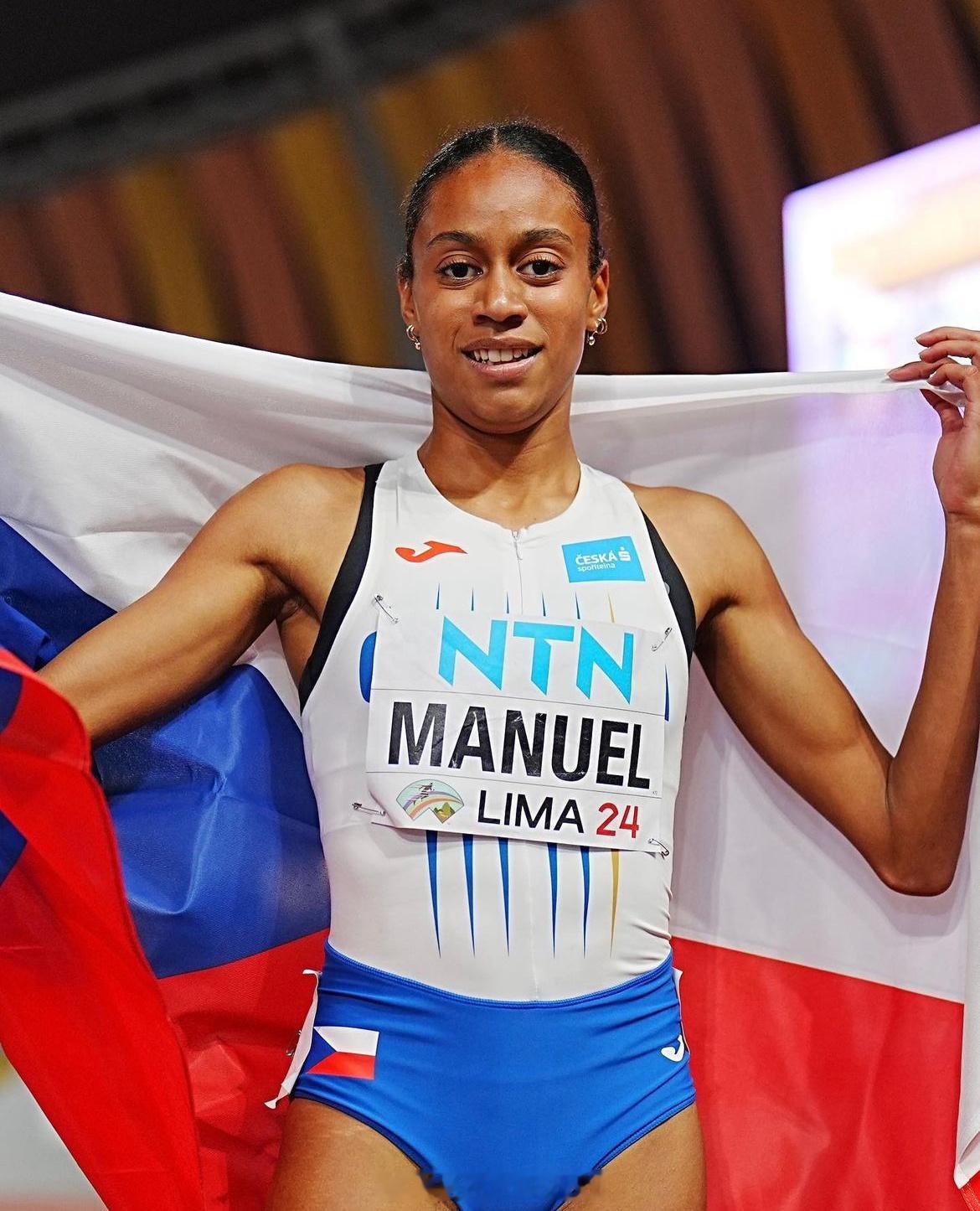 #2024利马田径世青赛# 女子400米决赛🇨🇿马奴埃尔51秒29夺冠，很强