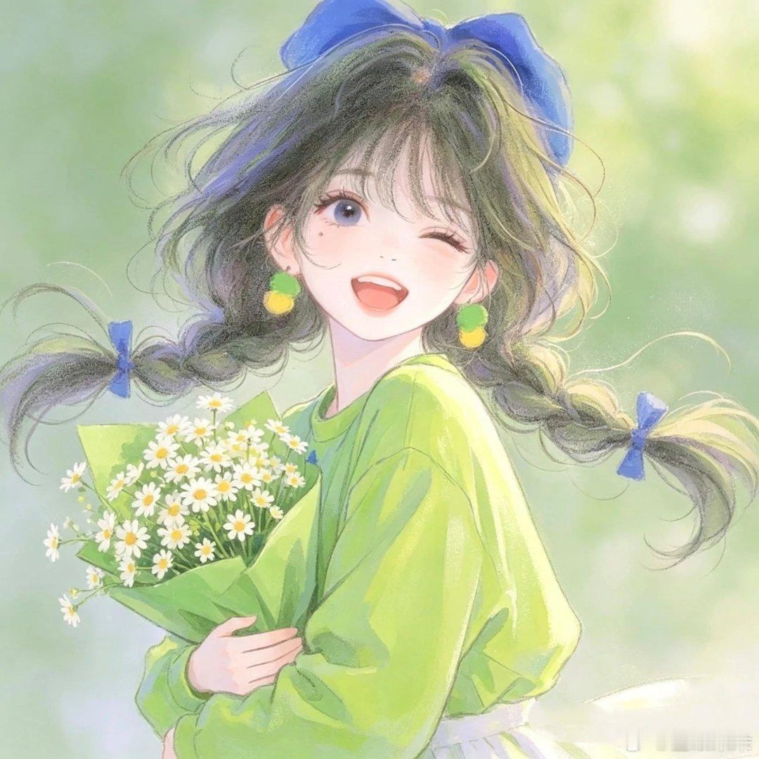 甜美小清新绿色系头像 