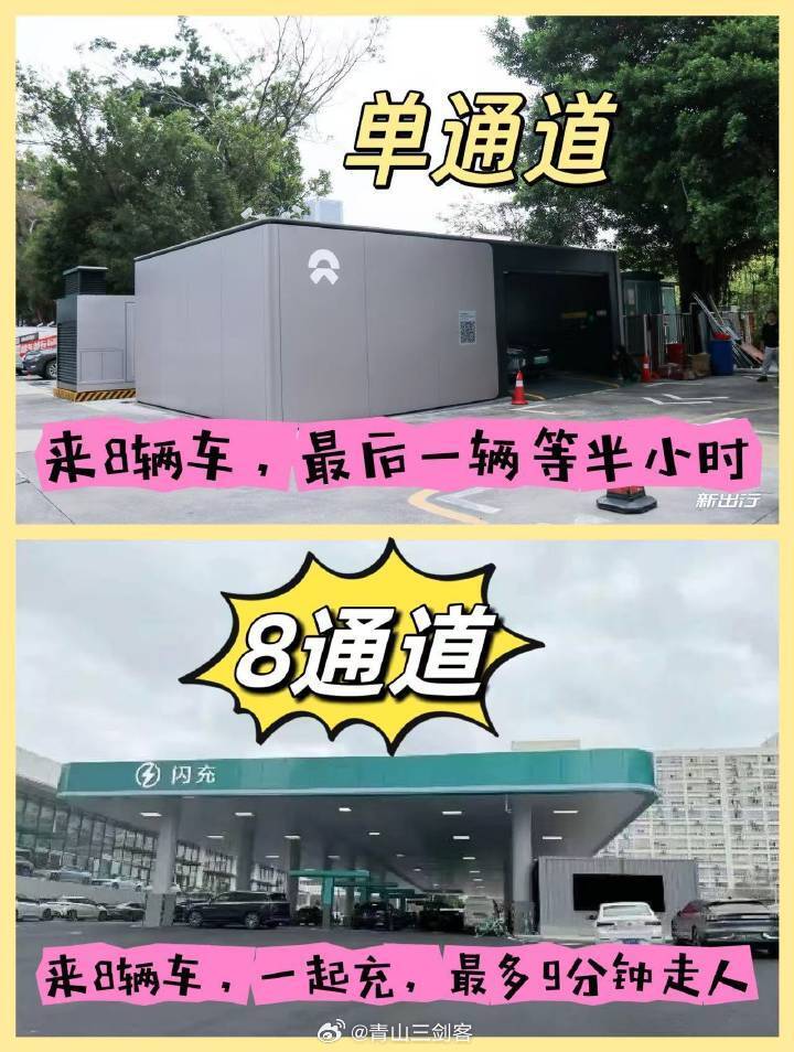 受闪充冲击最大的是蔚来换电站如果突然来几台车排队换电，肯定没有闪充快比亚迪闪充蔚