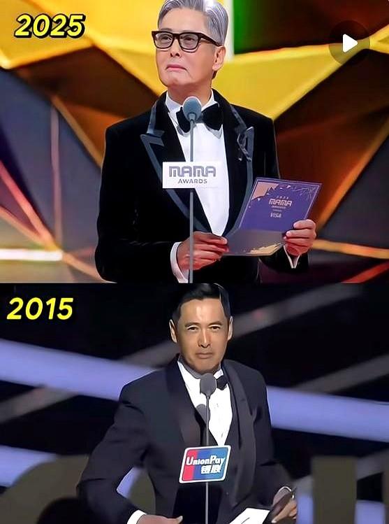 发哥生于1955年，2015年60周岁，2025年70周岁。

这十年间他变化明