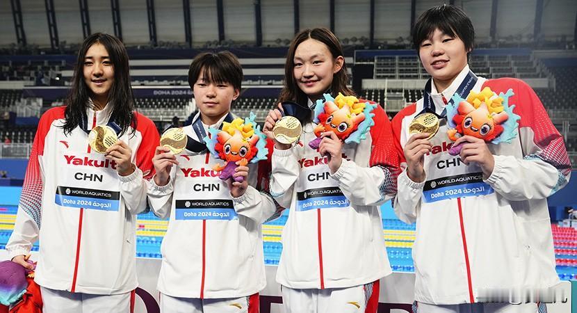 中国队夺游泳世锦赛女子4×200米自由泳接力金牌
北京时间2月16日，世界泳联锦
