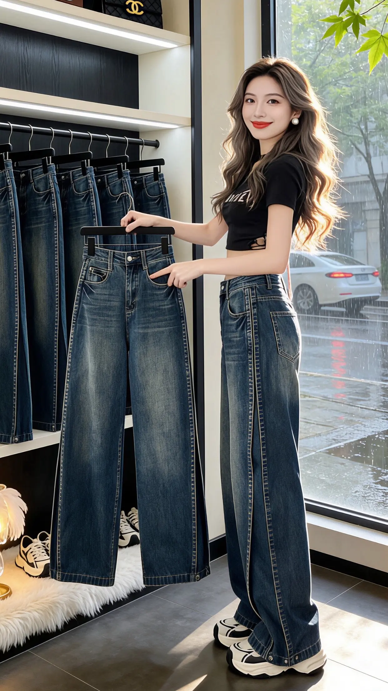 怎么将牛仔裤穿出高级感 梨型身材必入牛仔裤 显瘦显高显腿长裤子 多巴胺...