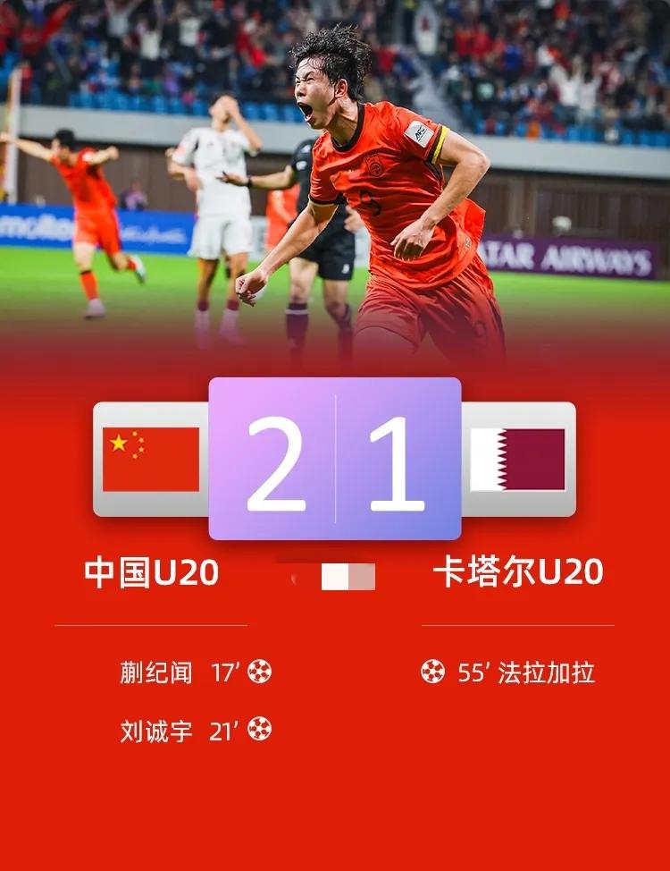 开门红！惊险取胜！U20亚洲杯，中国男足2:1卡塔尔尔男足，男足队员表现如下: