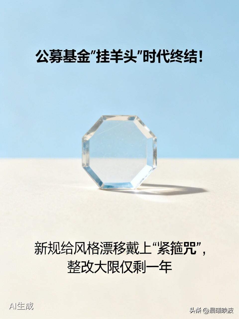 公募基金“挂羊头”时代终结！新规给风格漂移戴上“紧箍咒”，整改大限仅剩一年

 