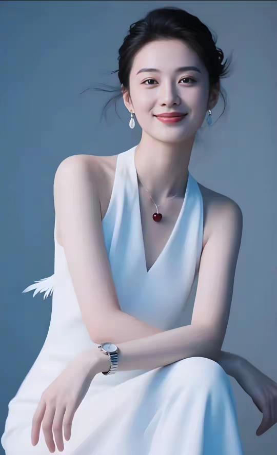 清水出芙蓉，天然去雕饰。
白裙似雪，笑颜如花。
眉清目秀，美若冠玉。
冰肌玉骨，