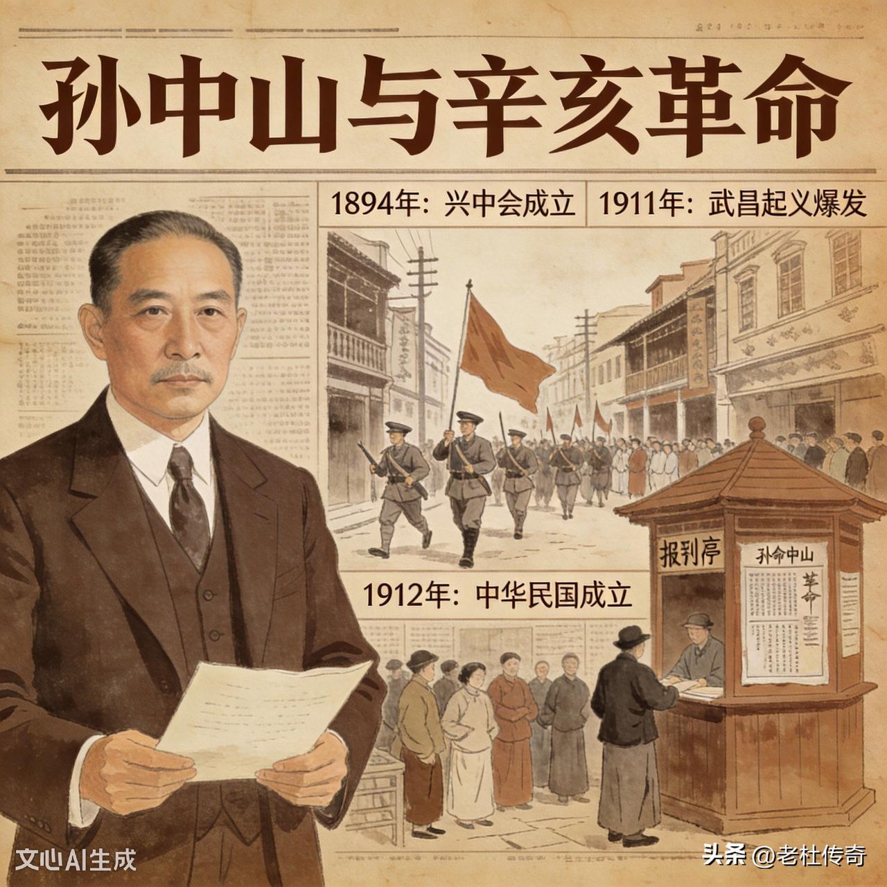 孙中山所领导的辛亥革命，是中国近代史上首次取得成功的资产阶级民主革命，它终结了绵