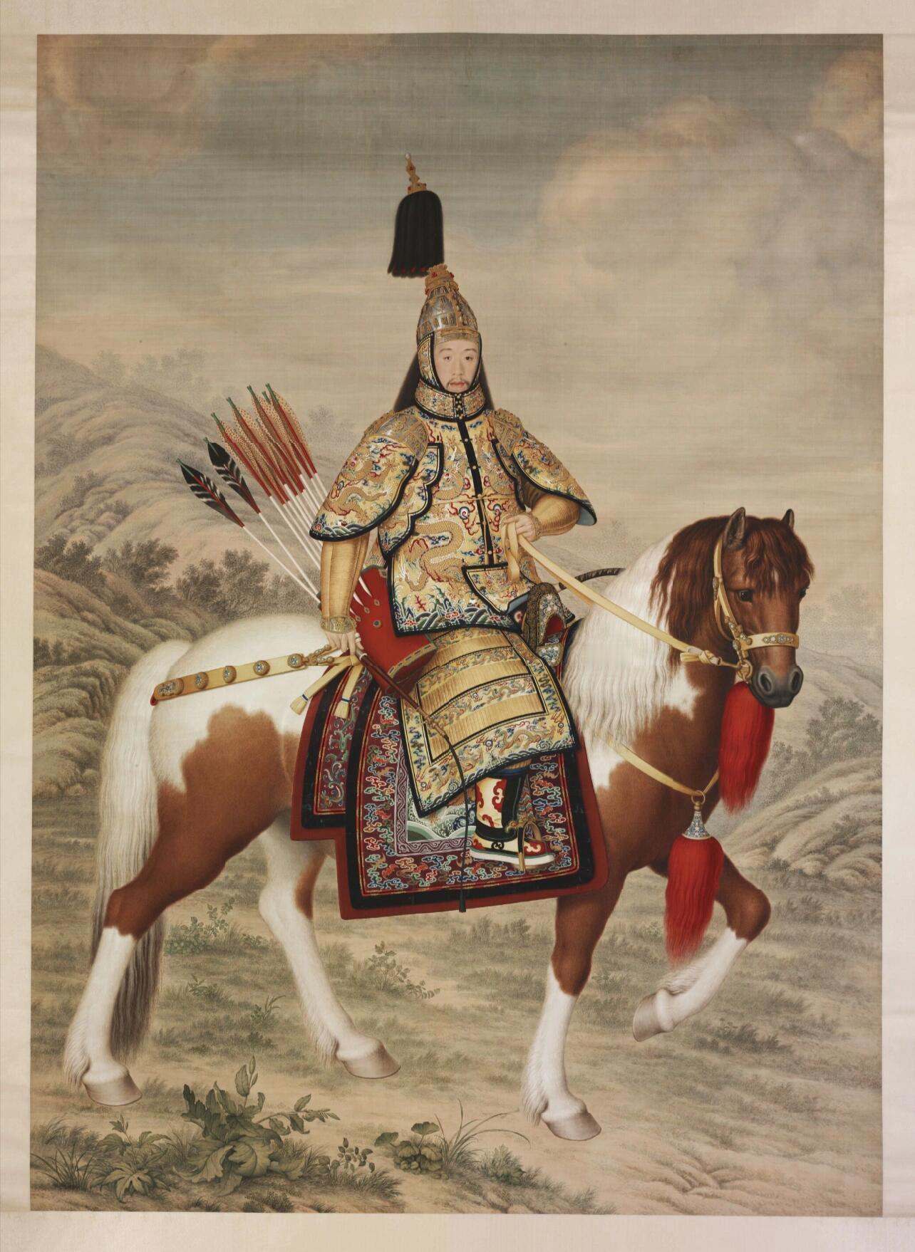 宫廷画家郎世宁画的戎装乾隆 ​​​