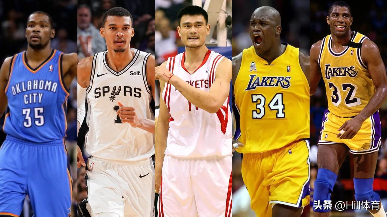 史上最恐怖终极五人组阵容。平均身高216.6cm。

姚明:226cm 奥尼尔: