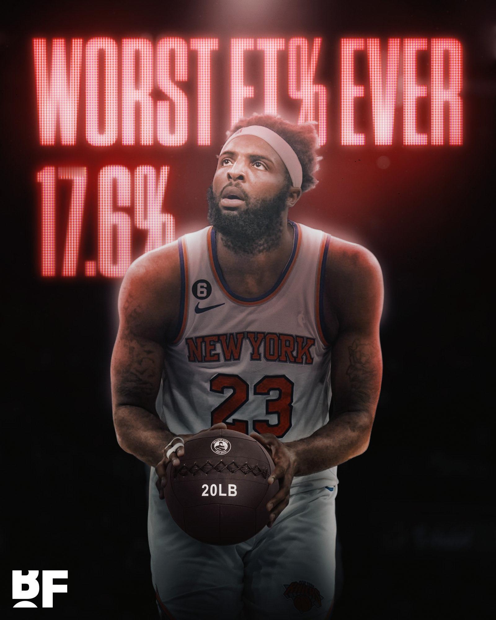 米切尔·罗宾逊目前拥有NBA历史上最差的罚球命中率（17.6% %) 😳🫣 