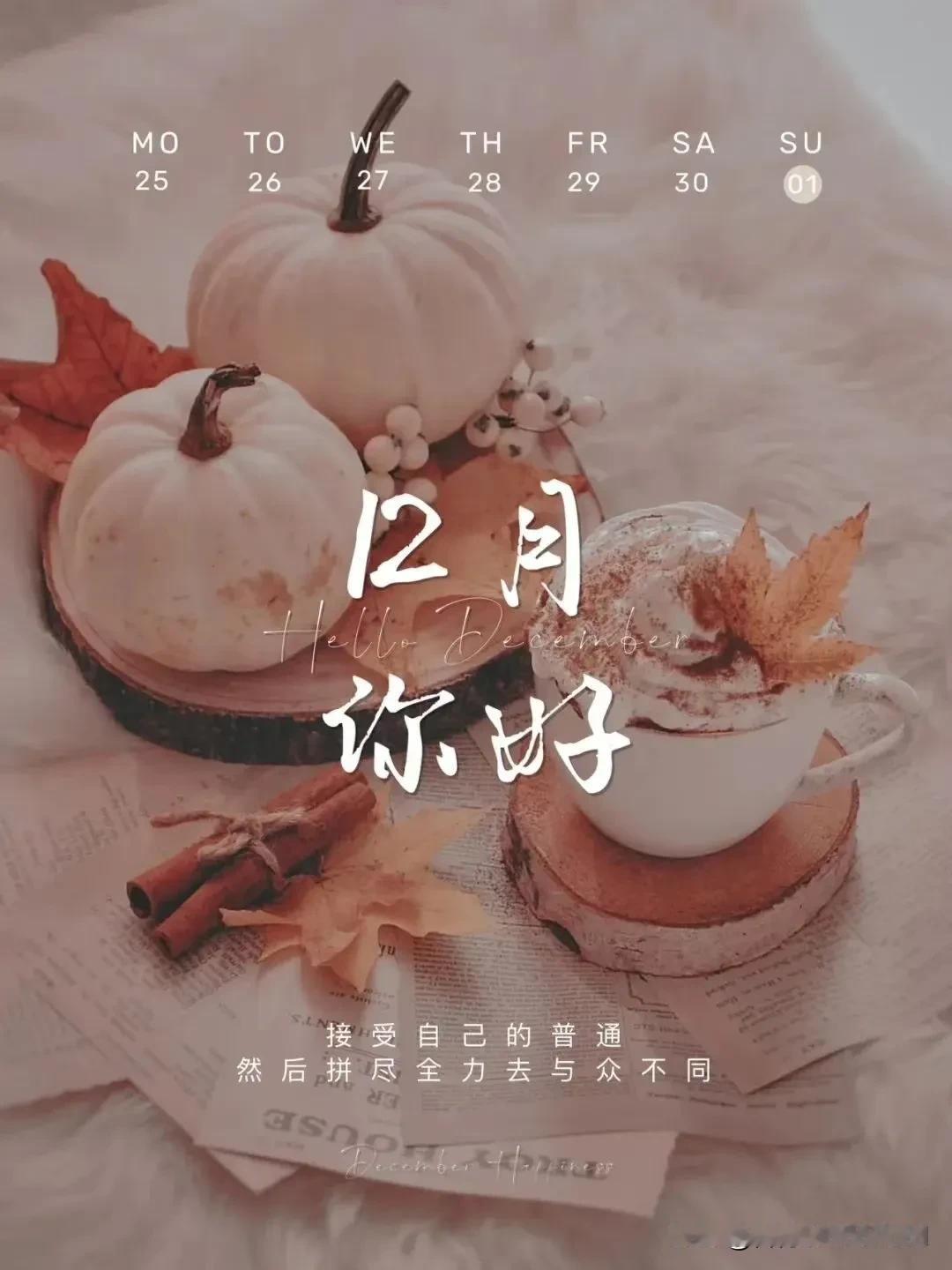 安暖吉祥，追梦扬帆
十二月，你好
岁月静好，安然自若