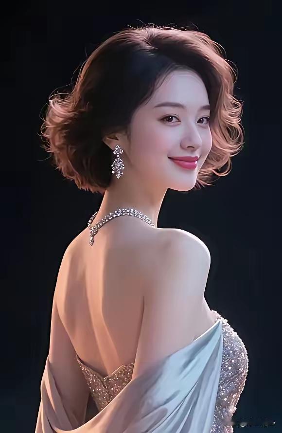 回眸一笑百媚生，
恰似春风拂柳轻。
微微一笑若春风，
眸若秋水映繁星。