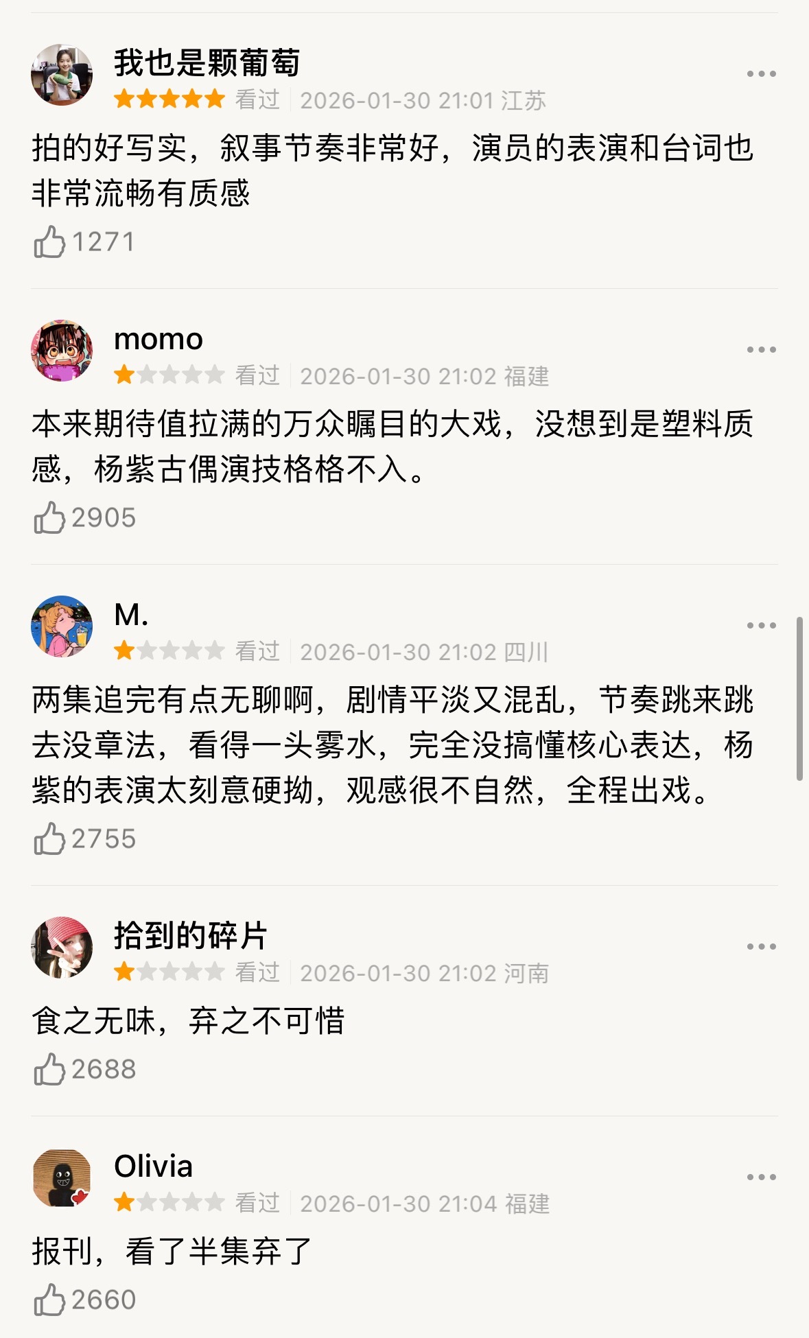 刚刚我去豆瓣看了下生命树的短评和打分情况。看了下，都是一星和五星，一星算是倍鲨五