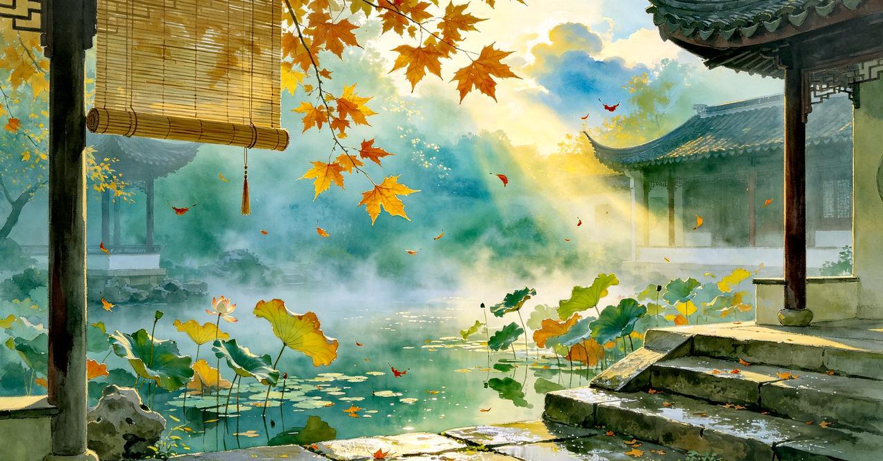 夏末秋初美景美诗词分享：一半清夏，一半新秋
 
时序辗转，蝉鸣渐弱，暑气慢慢敛去