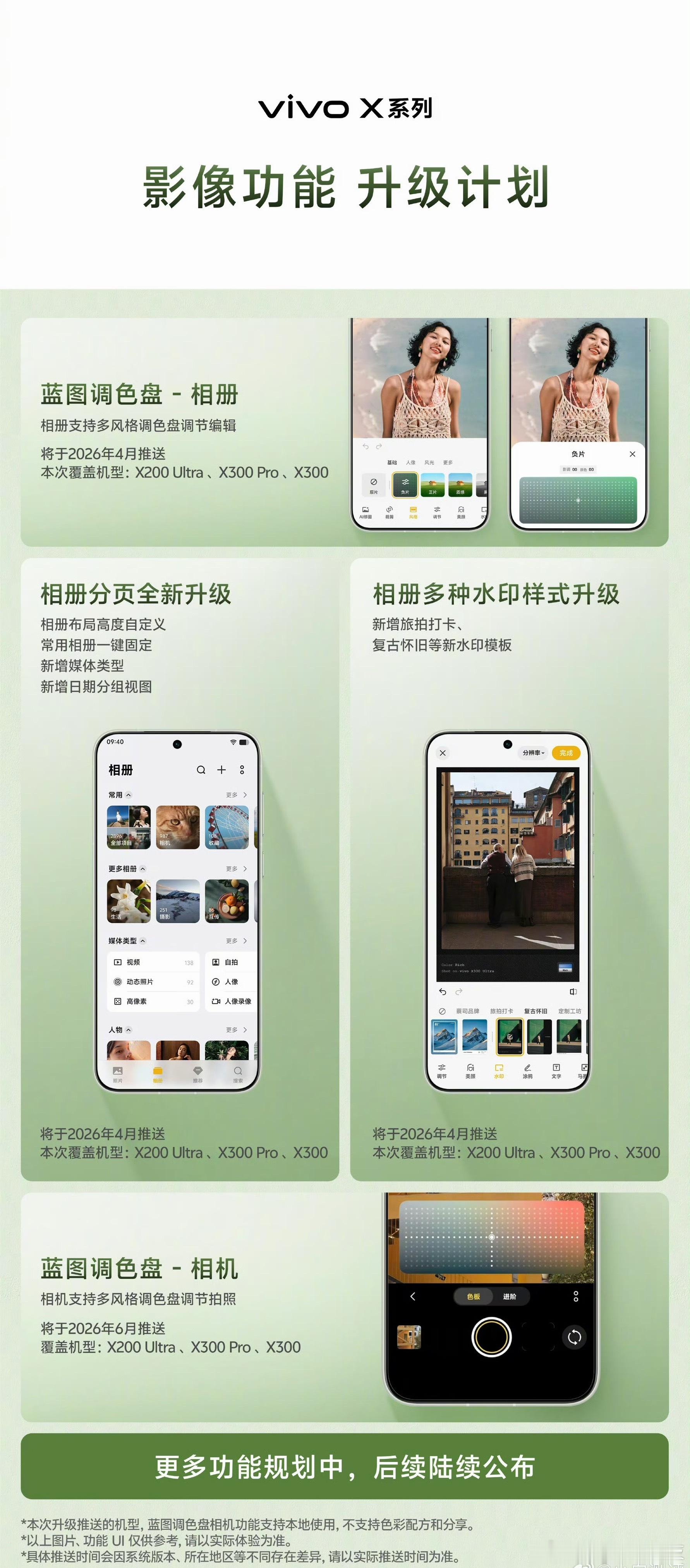 vivo调色盘升级计划来了X300/X300Pro/X200Ultra本月推送 