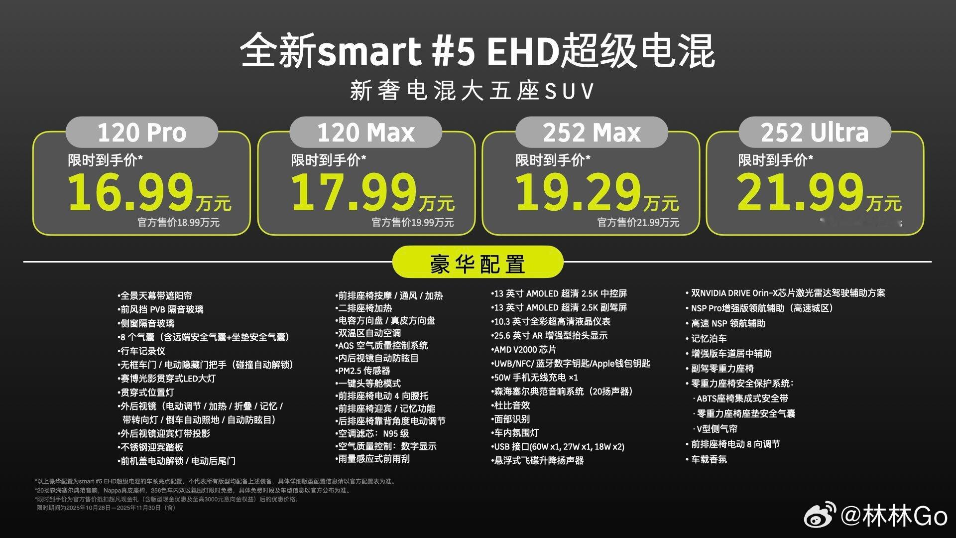 smart 5 EHD超级电混正式上市，限时到手价16.99万元起，明星李乃文成