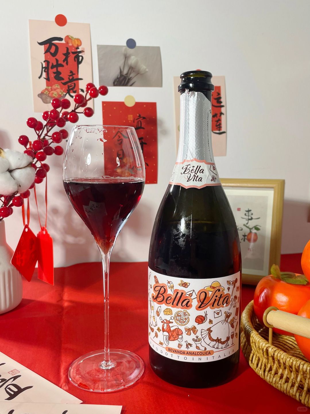 0酒精|杨梅石榴汁，好有过年氛围的一支酒