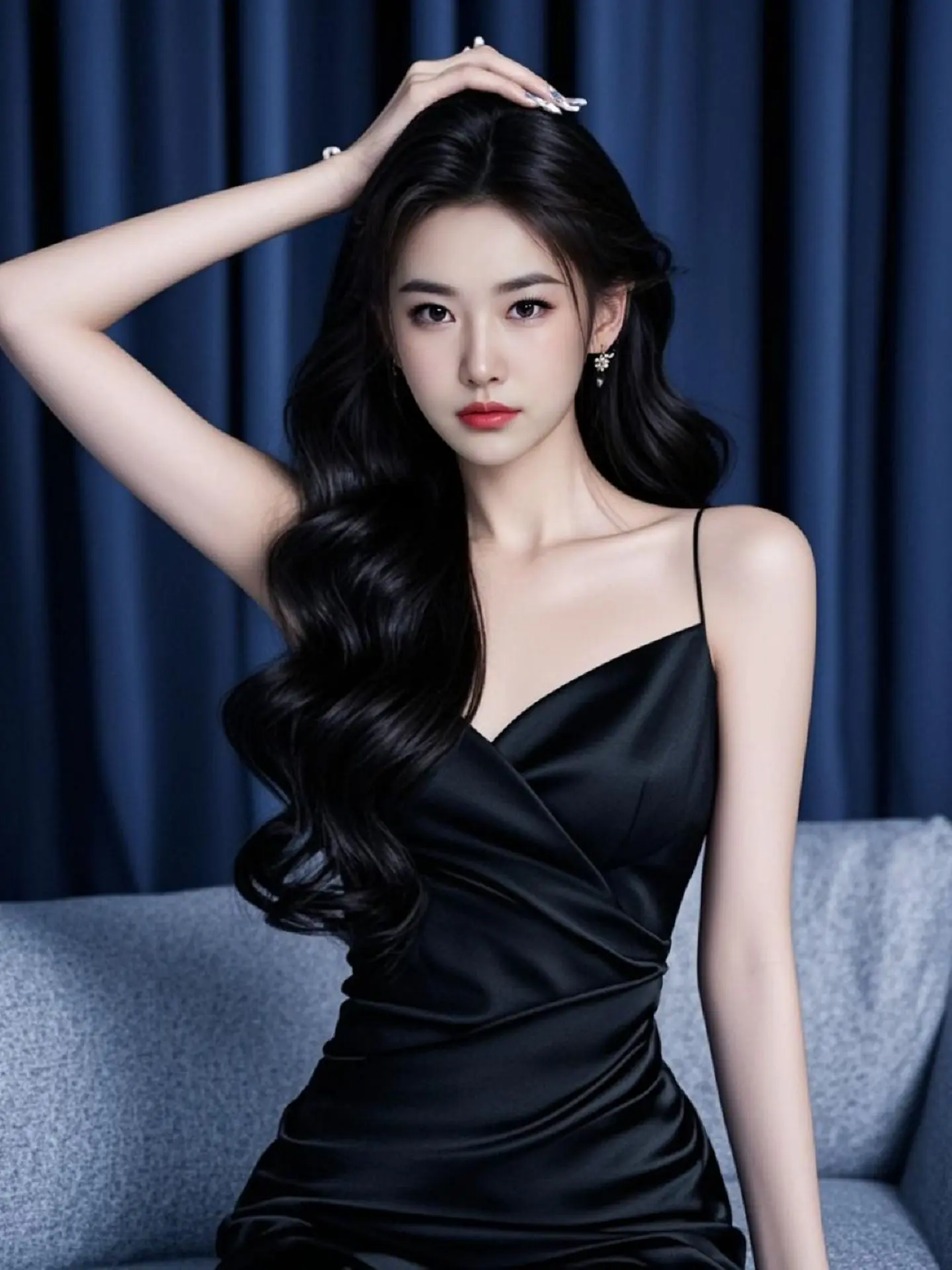 AI黑裙氛围感写真 ai创作