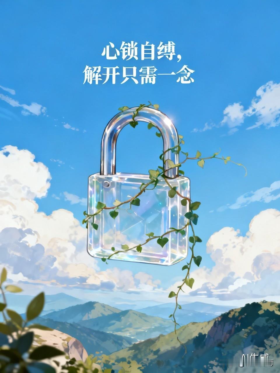 心锁自缚，解开只需一念
 总有人困在过往、他人评价与周遭环境里，像被无形绳索牢牢